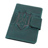 Обкладинка для документів "Тризуб", темно-зелений