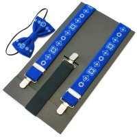 Дитячі вишиті підтяжки з метеликом - "Електрик"