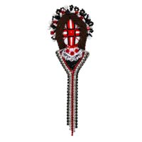 Брошка - мотанка "Чорно-червона"