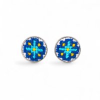 Вишиті сережки-пусети – Орнамент 010