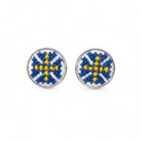 Вишиті сережки-пусети – Орнамент 011