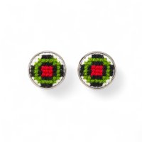 Вишиті сережки-пусети – Орнамент 017