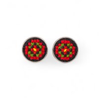 Вишиті сережки-пусети – Орнамент 021