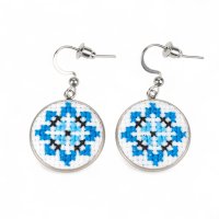 Вишиті сережки-швензи – Орнамент 004