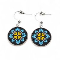 Вишиті сережки-швензи – Орнамент 006