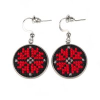 Вишиті сережки-швензи – Орнамент 007