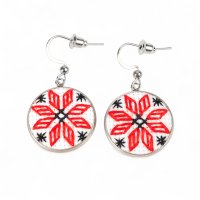 Вишиті сережки-швензи – Орнамент 002