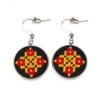 Вишиті сережки-швензи – Орнамент 010