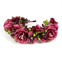 Обруч чотирирядний, темно-рожевий