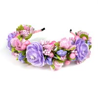 Обруч чотирирядний, рожево-фіолетовий