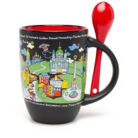 Горнятко "Київ", з ложечкою, креатив червоне 380 мл