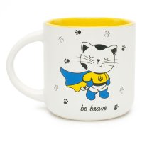 Горнятко Котик Be brave, жовте, 300 мл