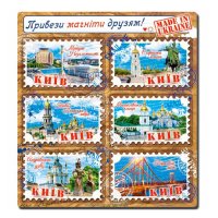 Магніт - Набір дерев'яних магнітів Визначні місця (6шт.)