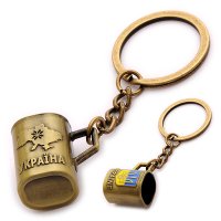 Брелок металевий - Кухоль (золото)