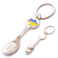 Брелок-відкривачка металевий - Ложечка з гербом (світле срібло)