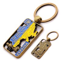 Брелок металевий - Карта України (золото)