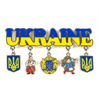 Магнит - металлический - Ukraine, с подвисными элементами