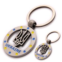 Брелок металевий - Герб у колі (срібло)