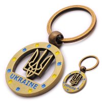 Брелок металевий - Герб у колі (золото)