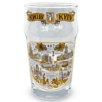 Келих Колаж (чорно-золота графіка), скло прозоре, 595 мл