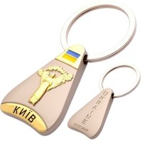 Брелок металевий – Берегиня (крапля із золотом)