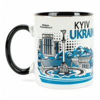 Горнятко Колаж (поп-арт, блакитний) 340 мл