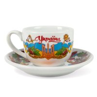 Горнятко кавове з блюдцем "Герб України", 90 мл