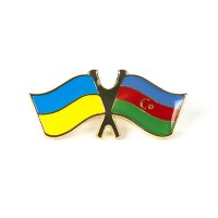 Значок "Флаг Украина-Азербайджан"