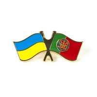 Значок "Флаг Украина-Португалия"