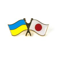 Значок "Флаг Украина-Япония"
