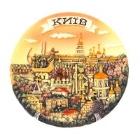Керамічна тарілка-панно - Киев (сепия) 14,5 см