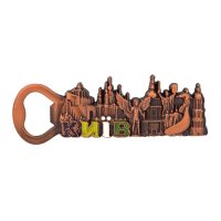 Магніт-відкривачка - металева - Колаж, бронза