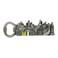 Магніт-відкривачка - металева - Колаж, срібло