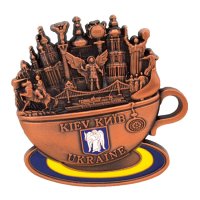 Магніт - металевий - Колаж Чашка, бронза