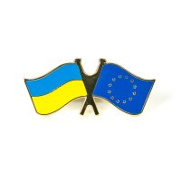 Значок "Флаг Украина-Евросоюз"