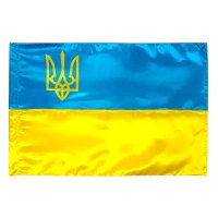 Прапор України з тризубом, атлас (135 х 90)