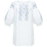 Вишиванка жіноча Колос - Хміль к/р (блакитна вишивка) 42