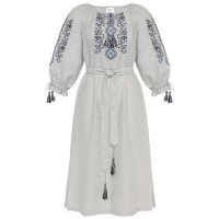 Сукня вишиванка Колос - Серпанок (сіра) 42