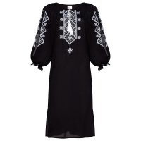 Сукня вишиванка Колос - Стожари (чорний) 42