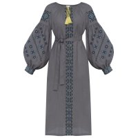 Сукня вишиванка Колос - Сокіл (сіра) 42