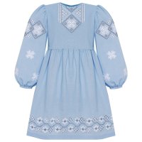 Сукня для дівчинки Колос - Яблуневий цвіт (блакитна) 104