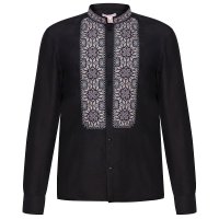 Вишиванка чоловіча Слобожанка - Всеслав (чорний льон) 44