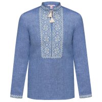 Вишиванка чоловіча Слобожанка - Лучеслав д/р (блакитний льон) 44