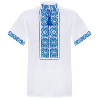 Вишиванка чоловіча Слобожанка - Світозар к/р (синьо-блакитна) 46