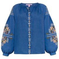 Вишиванка жіноча Слобожанка - Яра (синій льон) 42