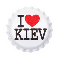 Пивна кришка сувенірний магніт I Love Kiev
