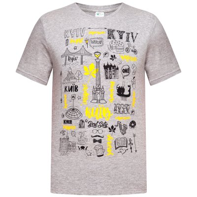 Футболка чоловіча Chalk Kyiv, сіра XL