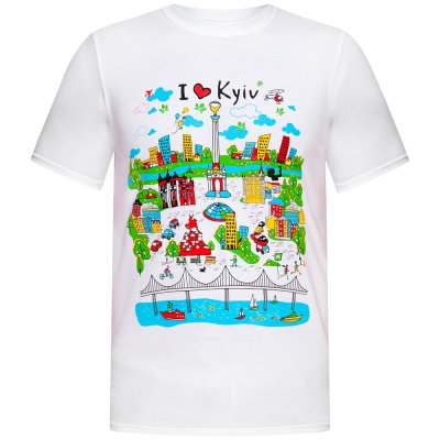 Футболка чоловіча Київ Креатив, біла XXL