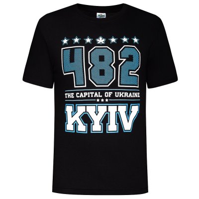 Футболка чоловіча 482 KYIV, чорна XXL