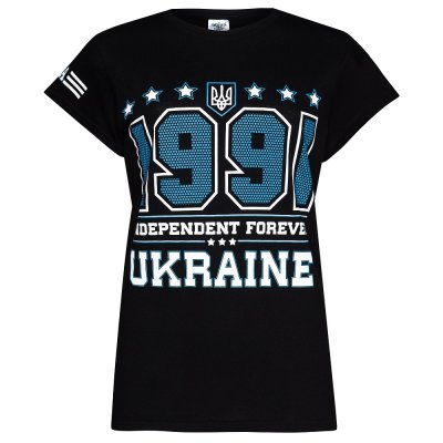 Футболка жіноча - 1991 UKRAINE, чорна XXL
